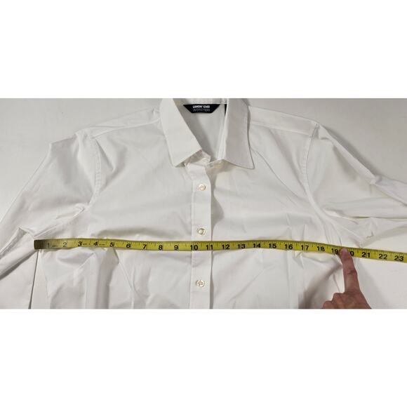 LANDS END broadcloth 10 TALL 10L white proffesional business work button up # - Picture 7 of 7